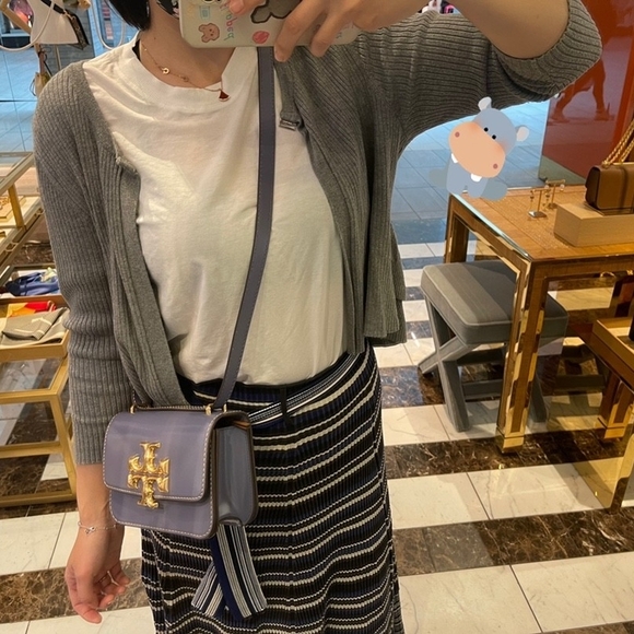 Tory Burch Small Eleanor Convertible Shoulder Bag Dark Lotus - Picture 5 of 9